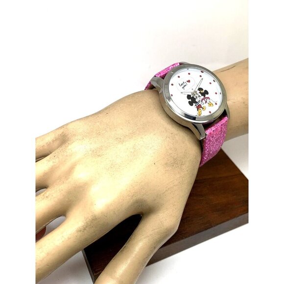 Disney Women's Watch Mickey Minnie Mouse Quartz White Dial Pink Band WDS000345 - Picture 4 of 14